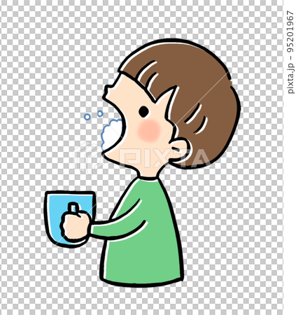 男孩漱口的插圖 95201967