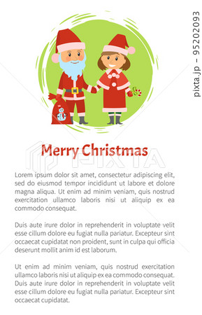 Merry Christmas Poster, Santa Claus and Helper 95202093