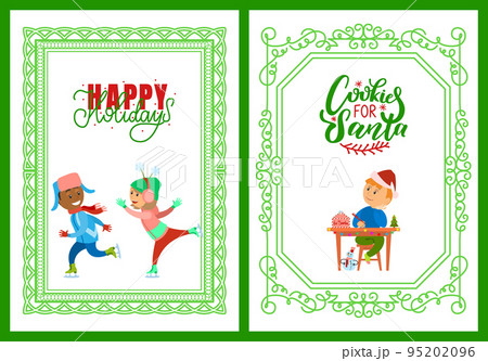 Happy Holidays Postcard, Children on Skating Rink Happy Holidays Postcard, Children on Skating Rink 95202096