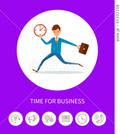 Time for Business, Businessman with Time Clock 95202108