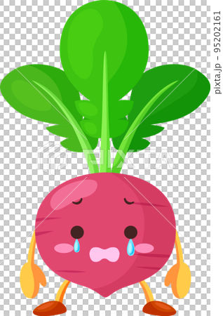 一個可愛的紅蘿蔔角色哭泣的插圖 一個可愛的紅蘿蔔角色哭泣的插圖 95202161
