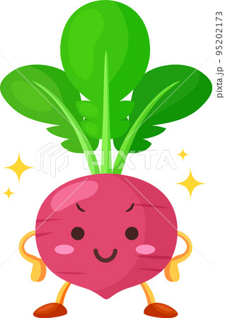 得意気な顔をしたかわいい赤カブのキャラクターのイラスト 得意気な顔をしたかわいい赤カブのキャラクターのイラスト 95202173