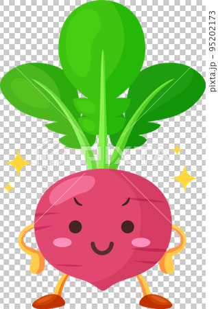 得意気な顔をしたかわいい赤カブのキャラクターのイラスト 得意気な顔をしたかわいい赤カブのキャラクターのイラスト 95202173