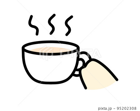 マグカップに入ったミルクティーのイラスト素材 95202308