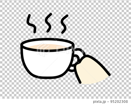 マグカップに入ったミルクティーのイラスト素材 95202308