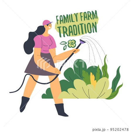 Family farm tradition, gardening services vector Family farm tradition, gardening services vector 95202478