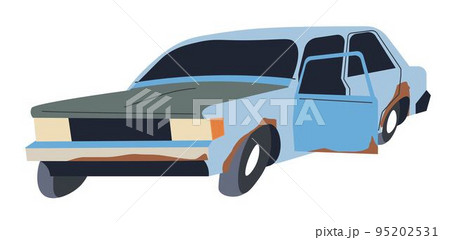 Abandoned car with rust, old unattended transport Abandoned car with rust, old unattended transport 95202531