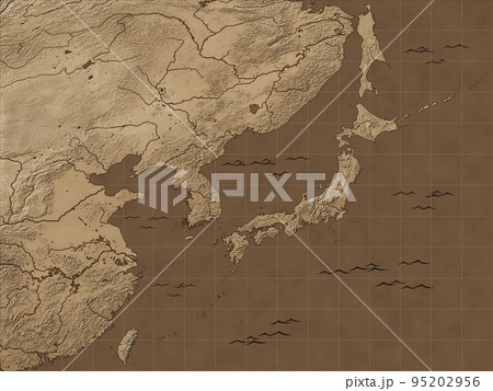 日本地図 レトロ セピア 古地図 日本地図 レトロ セピア 古地図 95202956