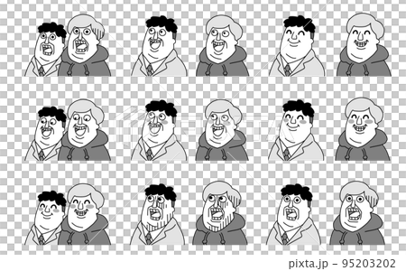 兩個有奇怪面孔的人臉模式集 95203202