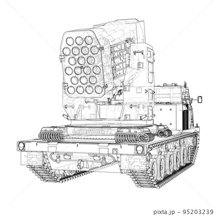 Military track missle system. Vector Military track missle system. Vector 95203239