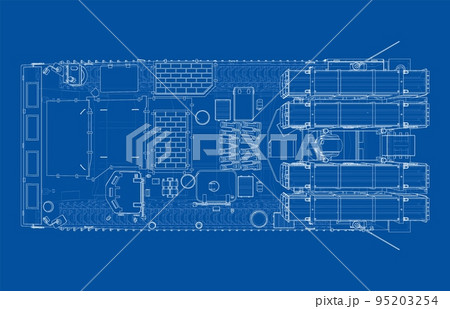 Military track missle system. Vector 95203254