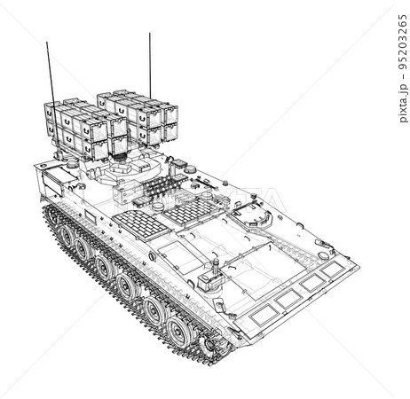Military track missle system. Vector 95203265