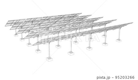 Solar Panel Field. Vector 95203266
