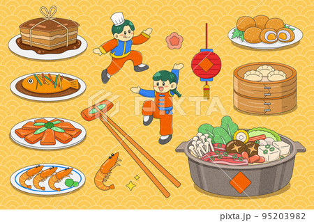 Cute CNY reunion dinner set Cute CNY reunion dinner set 95203982