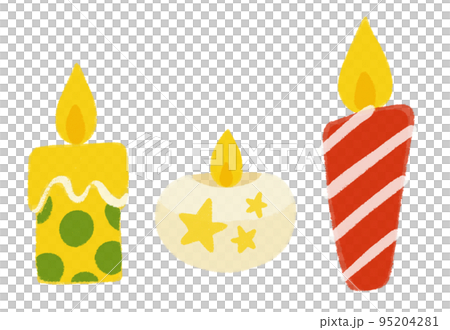 Illustration of a candle with the image of Christmas 95204281