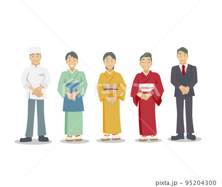 お客様を迎える旅館の従業員 95204300