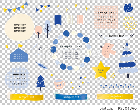 Winter headline set in watercolor style Winter headline set in watercolor style 95204360