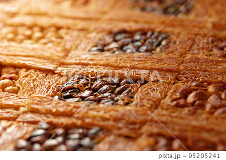 Close up of Turkish Baklava dessert with honey and nuts 95205241