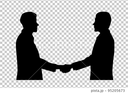 握手をするサラリーマンのシルエット 95205673