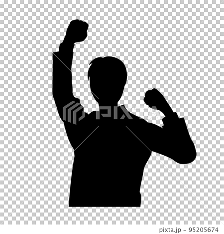 Office worker silhouette doing guts pose 95205674