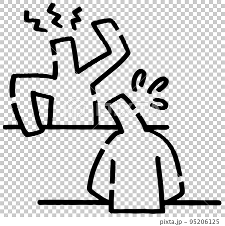 Those who complain and those who apologize. Two stick figures facing each other. Those who complain and those who apologize. Two stick figures facing each other. 95206125