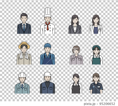 Illustration set of people working in various occupations 95206652