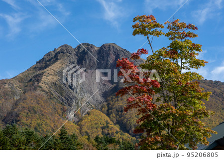 秋の丸沼高原　ロープウェイ山頂駅から日光白根山 95206805