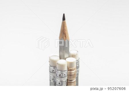 Pencil on white background Pencil on white background 95207606