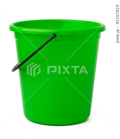 Single plastic bucket isolated on a white background 95207629