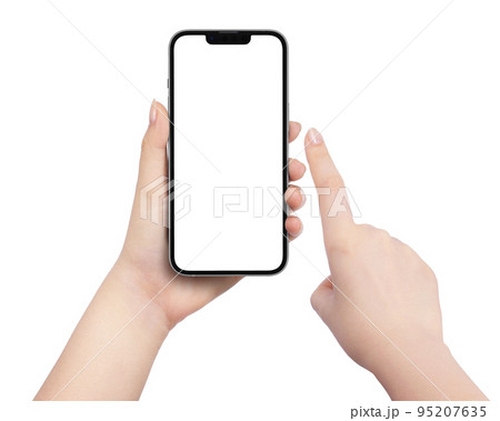 スマートフォンを操作している女性の手 95207635