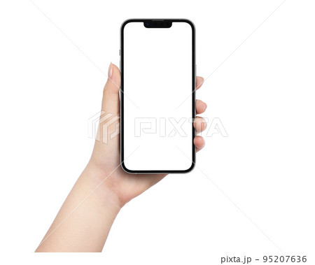 スマートフォンを持つ女性の手 スマートフォンを持つ女性の手 95207636