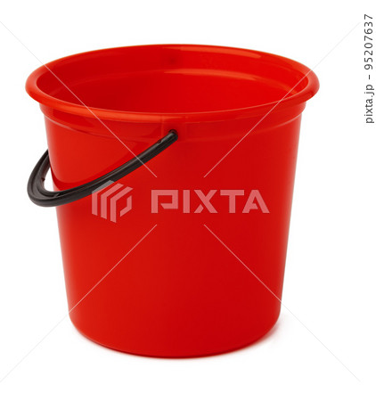 Single plastic bucket isolated on a white background Single plastic bucket isolated on a white background 95207637