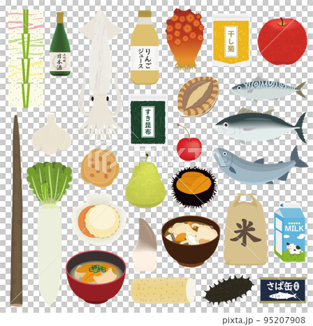 Aomori gourmet illustration set 95207908