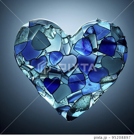 イメージ素材:ガラスのハートのイメージ イメージ素材:ガラスのハートのイメージ 95208897