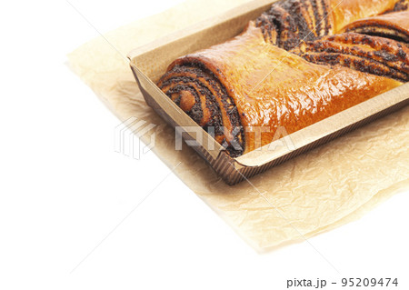poppy seed strudel isolated on white poppy seed strudel isolated on white 95209474