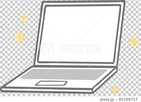 Glittering laptop, clean PC, brand new, repaired, cleaning, latest illustration material 95209757