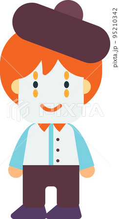 male clown illustration in minimal style 95210342