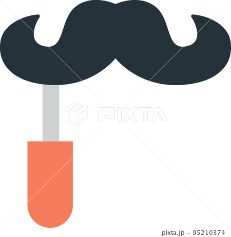 fake mustache with handle illustration in minimal style fake mustache with handle illustration in minimal style 95210374