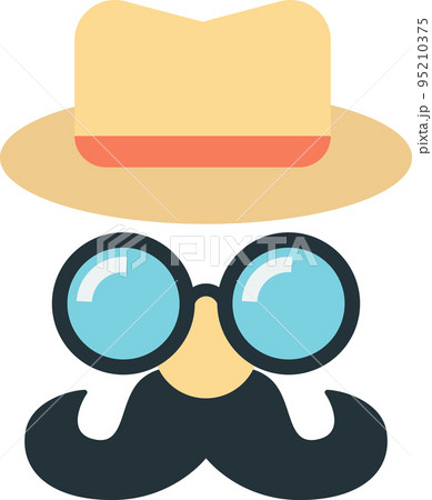 fake mustache and glasses illustration in minimal style 95210375