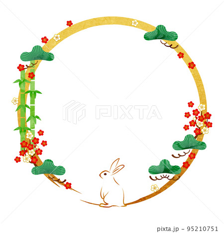 卯年-年賀状素材フレーム4 卯年-年賀状素材フレーム4 95210751