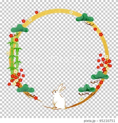 卯年-年賀状素材フレーム4 卯年-年賀状素材フレーム4 95210751