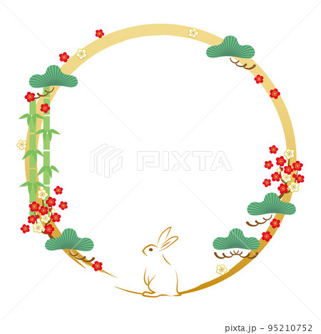 卯年-年賀状素材フレーム4ベク 95210752