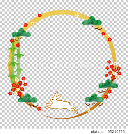 卯年-年賀状素材フレーム5 卯年-年賀状素材フレーム5 95210753