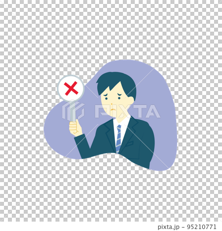 A man with a red x mark tag 95210771