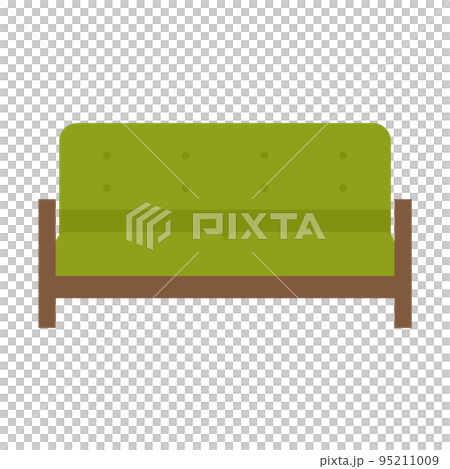 シンプルな2人がけソファのイラスト シンプルな2人がけソファのイラスト 95211009