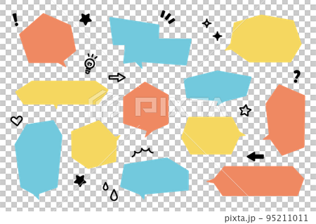 カクカクした吹き出しイラスト 95211011