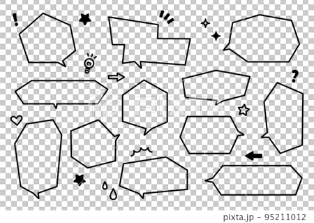 カクカクした吹き出しイラスト カクカクした吹き出しイラスト 95211012