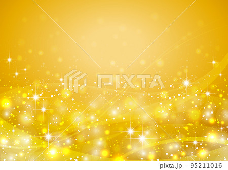 クリスマス イルミネーションの背景　フレーム　ゴールド 95211016