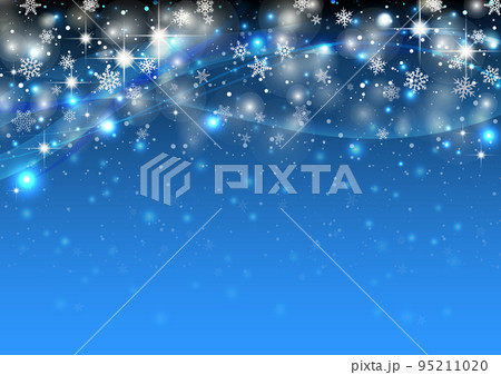 クリスマス イルミネーションの背景　フレーム　青 95211020