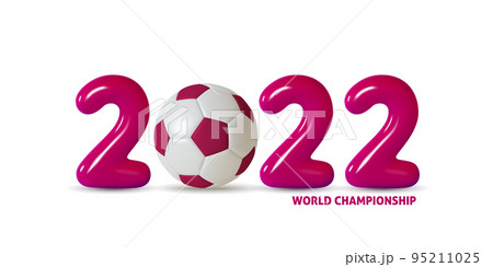 Soccer ball. Qatar 2022 Fifa World Cup. Realistic Vector illustration Soccer ball. Qatar 2022 Fifa World Cup. Realistic Vector illustration 95211025